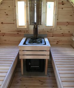 Sauna Tonneau 4.8 m Ø 2.27 m avec l’entrée latérale