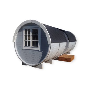 Sauna Tonneau 4.8 m Ø 2.27 m avec l’entrée latérale