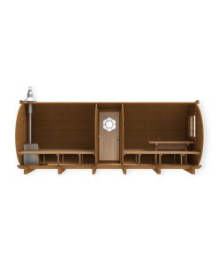 Sauna Tonneau 5.9 m Ø 2.27 m avec l’entrée latérale