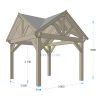 Gazebo en bois PERGOLA 02 (3 m x 3 m)