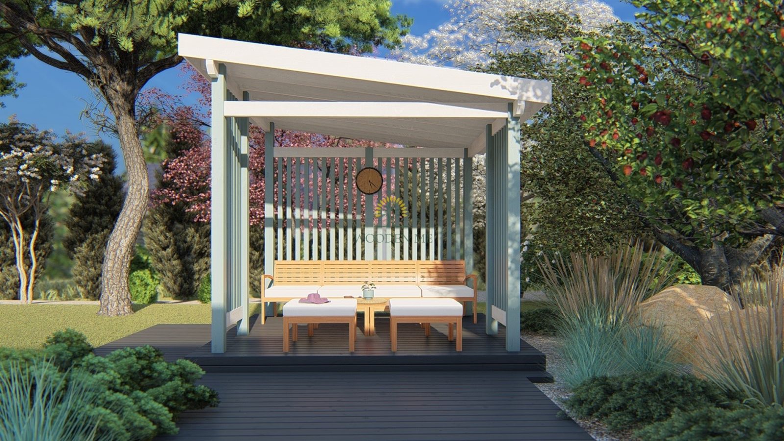 Gazebo en bois PERGOLA 01 (3 m x 3 m)