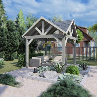 Gazebo en bois PERGOLA 02 (3 m x 3 m)