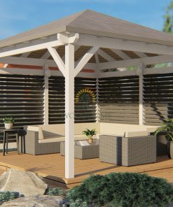 Gazebo en bois PERGOLA 04 (4 m x 4 m)