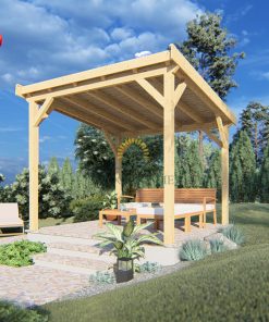 Gazebo en bois PERGOLA 05 (3 m x 3 m)