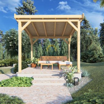 Gazebo en bois PERGOLA 05 (3 m x 3 m)