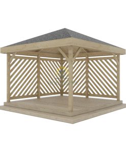 Gazebo en bois PERGOLA 04 (4 m x 4 m)