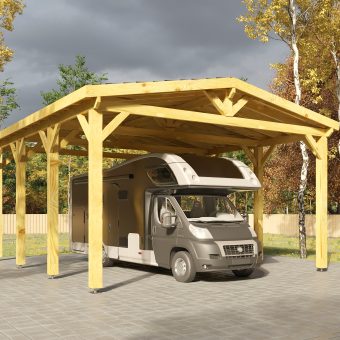 Carport pour voiture de camping