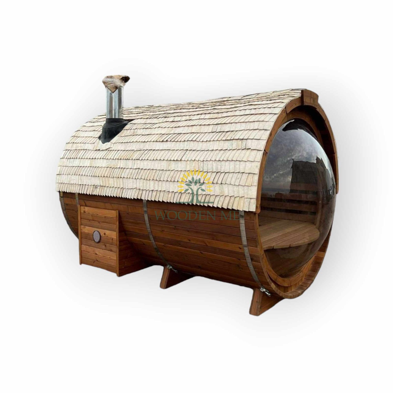 Tonneau de sauna Bois thermique avec fenêtre à bulles (3 m/2.2m)