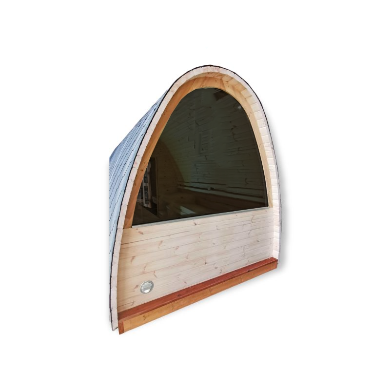 Fenêtre demi-panoramique pour sauna / pod de camping