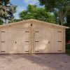 Double garage en bois 6m x 6m, 44 mm