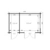 Abri de jardin Megy 2.6m x 4.1m, 28 mm