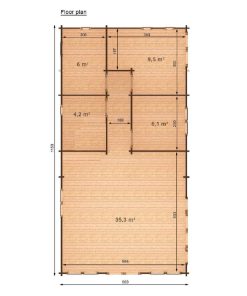 Le chalet – Orchidea 6 m x 11.5 m, 68 mm