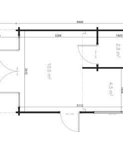 Le chalet – Scandi 3,7 m x 5,4 m 44mm