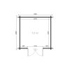 Abri de jardin Toronto 3m x 3m, 28mm