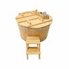 Bain nordique en bois avec poêle interne non intégré. Profitez d’une eau chaude toute l’année. Idéal jardin, spa et détente naturelle.