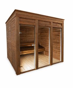 Sauna extérieur 2.4 x 2.4 m compact bois éco
