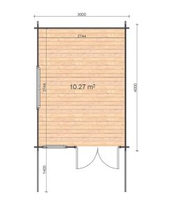 Abri de jardin Alva 3x4m, 28mm