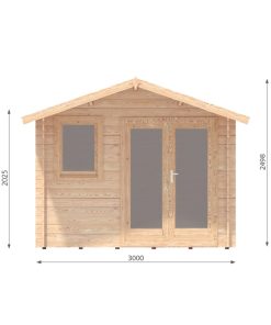 Abri de jardin Alva 3x4m, 28mm