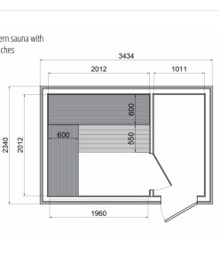 Sauna de luxe 2.3m x 3.4m