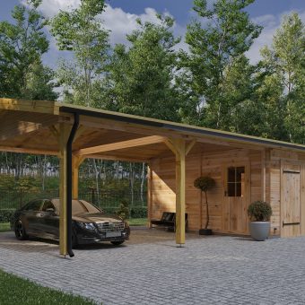 Garage avec double carport de 57 m², 44 mm