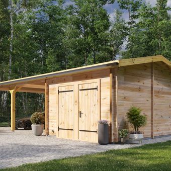 Garage avec double carport de 57 m², 44 mm