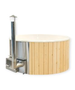 Bain nordique en acrylique avec poêle horizontal Ø1,8 / Ø2,0 m