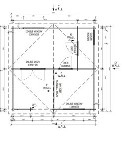 Maison de jardin EVELYN (6m x 6m), 44mm