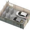 Garage double 54 m² (6 × 9 m), 44 mm