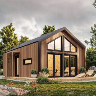 Chalet en bois isolé Solari 5.09 × 8.59 m