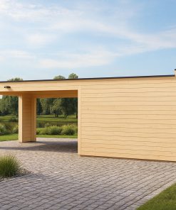 Garage BIZON 24 m² + Carport 36 m² – 44 mm + 100 mm + 19 mm