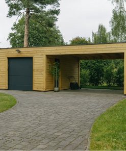 Garage BIZON 24 m² + Carport 36 m² – 44 mm + 100 mm + 19 mm