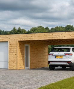 Garage BIZON 24 m² + Carport 36 m² – 44 mm + 100 mm + 19 mm