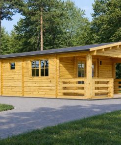 Chalet en bois Vita avec terrasse – 52 m²