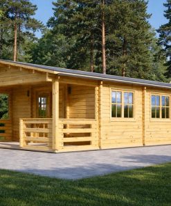 Chalet en bois Vita avec terrasse – 52 m²