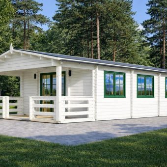 Chalet en bois Vita avec terrasse – 52 m²
