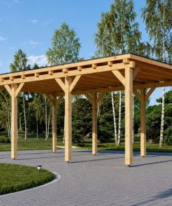 Carport Moderne en Bois à Toit Plat (3 × 6 m) – 18 m²