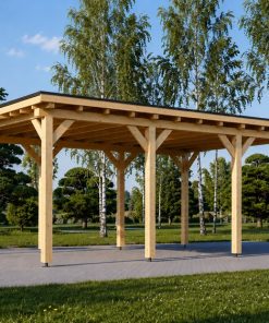 Carport Moderne en Bois à Toit Plat (3 × 6 m) – 18 m²