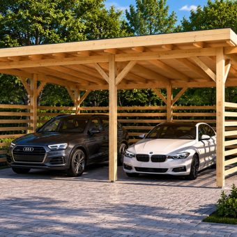 Abri Voiture Double Mars 30 m²